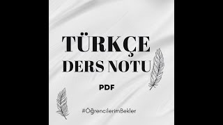 Türkçe Ders Notu PDF  KPSS Türkçe Dersi İçin Öneriler [upl. by Elysee]