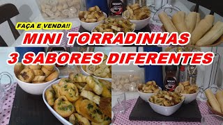 COMO FAZER MINI TORRADA TEMPERADA PARA VENDER 3 SABORES DIFERENTES RECEITASADRENALINANAMINHACASA [upl. by Tergram]