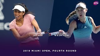 Hsieh SuWei vs Carolina Wozniacki  2019 Miami Open Fourth Round  WTA Highlights [upl. by Enihpets948]