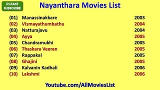 Nayanthara Movies List [upl. by Niletak]