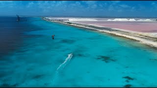 Kiteboarding BonAire Pink Beach Drone Edition [upl. by Elagiba133]