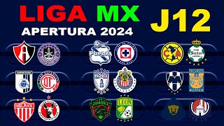 FECHAS HORARIOS Y CANALES PARA LA JORNADA 12 DE LA LIGA MX APERTURA 2024 [upl. by Htide]