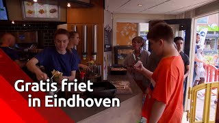 Frietboer uit Eindhoven houdt leuke actie hele middag gratis friet [upl. by Risa]