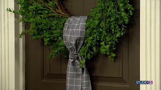 Trade in ribbons for a wreath sash Heres the easy tutorial for your holiday door [upl. by Gerk]