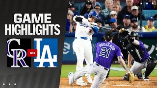 Rockies vs Dodgers Game Highlights 92024  MLB Highlights [upl. by Oirad]