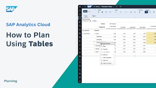 How to Plan Using Tables SAP Analytics Cloud [upl. by Arataj169]