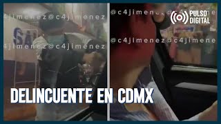 Delincuente encañona a automovilista en CDMX [upl. by Eelsha742]