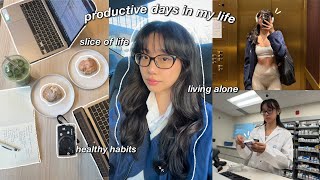 PRODUCTIVE days in my life 🥼 working full time living alone healthy habits amp slice of life [upl. by Mitinger]