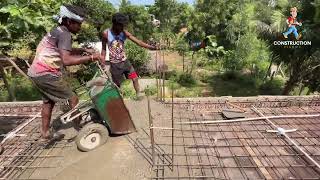 Watch the Roof Slab Concrete Pouring Process for a House  StepbyStep Guide concrete [upl. by Lemyt]