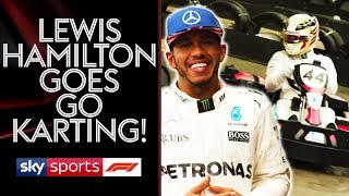 Go Karting with Lewis Hamilton  Lewis v Martin Brundle vs Johnny Herbert [upl. by Nevin]