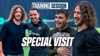 PUYOL RETURNS HOME  FC Barcelona training 🔵🔴 [upl. by Yluj748]