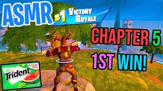 ASMR Gaming 😴 Fortnite 1st Chapter 5 Win Relaxing Gum Chewing 🎮🎧 Controller Sounds  Whispering 💤 [upl. by Aivalf]