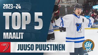 Juuso Puustisen TOP 5 maalit kaudella 202324 [upl. by Attenyt]