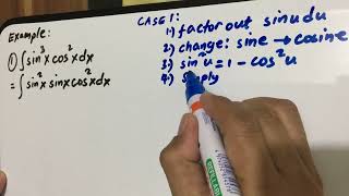 INTEGRATION PROCEDURES PART 2 SOLVABLE GROUP OF TRIGONOMETRIC INTEGRALS  GROUP 1 CASE 1 [upl. by Anait731]