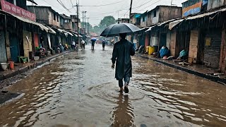 Walking Through a Slum in Navi Mumbai During Monsoon Ghansoli [upl. by Rialc140]