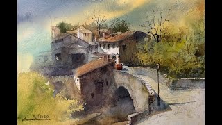 How to paint Cityscape in watercolor [upl. by Mcleroy]