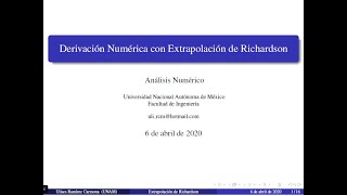 10 Derivación Numérica con Extrapolación de Richardson [upl. by Anaihs]