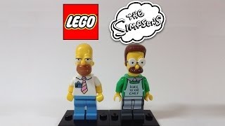 LEGO Simpsons 2014 Homer and Ned Minifigures Review [upl. by Kcam116]