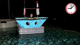 SCARY OVERNIGHT CHALLENGE ALONE IN A BOAT WTF  FaZe Rug [upl. by Bushey]