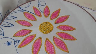 Puntada increíble para pétalos como nochebuena flores 💐 y hojas 🍀🍂 largas Hand embroidery fantasy [upl. by Petta4]