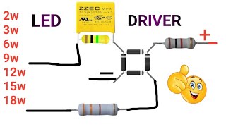 led bulb driver circuit banaen  how to make LED bulb driver 2W 3W 6W 9W 12W 24W [upl. by Raquela]