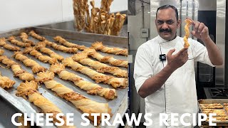 Cheese Straws Recipe  Perfect Puff Pastry Straws  Cheesy Bread Straws  Cheese Puff Straws [upl. by Lazos]