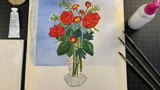 Watercolor Wednesday’s  Work in Progress  Painting a Vase  Nature’s Best Art  Vicki Achard [upl. by Olly923]