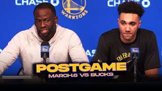 WarriorsBucks Postgame Draymond TJD Kuminga BP GPII Coach Kerr Reactions  March 6 2024 [upl. by Nipsirc317]