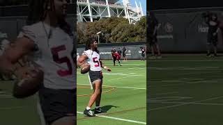 Dre Greenlaw playing catch with Fred Warner 👀 49ers nfl [upl. by Gitt]