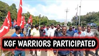 BEML CONTRACT WORKERS STRIKE IS GOING ON IN THIS PROTEST KGF WARRIORS PARTICIPATED AND SPONSORED [upl. by Howund]