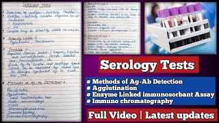 Serology Tests  method of AgAb Detection  Agglutination  ELISA  Immuno chromatography [upl. by Mou]