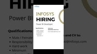 Infosys hiring Power BI Developer [upl. by Nana214]