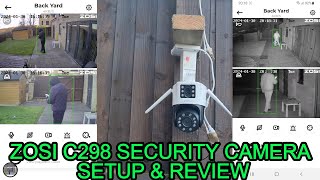 ZOSI C298 Dual Lens PTZ Outdoor Security Camera Unboxing Setup amp Review [upl. by Zorine]