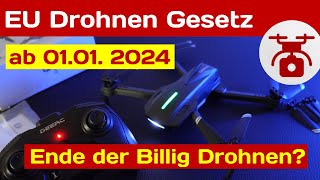 EU Drohnenverordnung 2024 das ENDE der BILLIG Drohnen auf Amazon amp Temu [upl. by Annaerb]