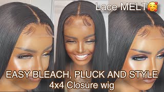 HOW TO STEP BY STEP 4x4 Closure Wig Tutorial BLEACH PLUCK INSTALL VERY DETAILED FT ISHOW HAIR [upl. by Airlia]