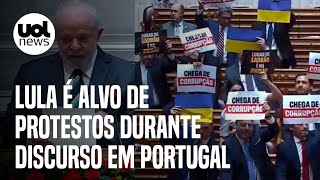 Lula em Portugal Presidente do parlamento dá bronca em parlamentares de extrema direita após vaias [upl. by Ellenaj]