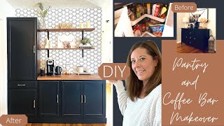 DIY PANTRY MAKEOVER with COFFEE BAR [upl. by Dew]