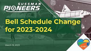 Sussman Middle School 202324 Bell Schedule [upl. by Eimile]