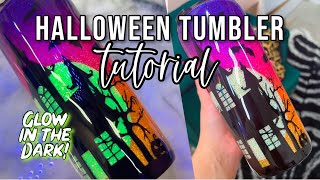 Halloween Glitter Tumbler Tutorial [upl. by Sidell924]