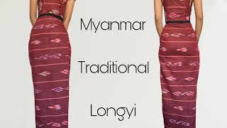 How to sew body fit design for MyanmarTraditional Longyi  burma skirt [upl. by Nrehtac862]