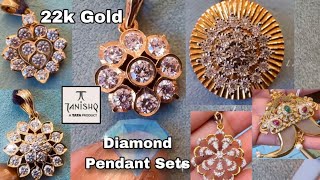 22k Gold Diamond Pendant Designs with PriceDiamond Pendant Set DesignsReal Diamond EarringsDeeya [upl. by Geri]