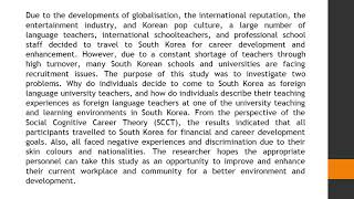 Becoming University Language Teachers in South Korea The Application of the Interpretative Phenomeno [upl. by Inohs]