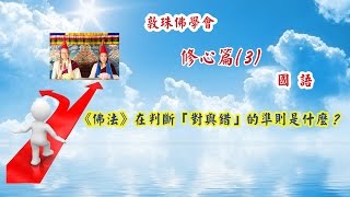 修心篇之3：《佛法》在判斷「對與錯」的準則是什麼 國語版 敦珠佛學會啤嗎哈尊金剛上師 [upl. by Hammock]