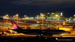 関西国際空港 航空機特集 夜景 Airplanes at Kansai International Airport Osaka Japan [upl. by Niels]