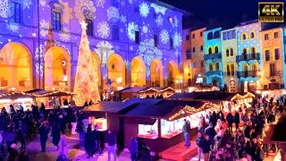 Arezzo  Christmas Market🎄🎅🏻Mercatini di Natale🇮🇹2023 Evening✨ 4k 60fps ASMR [upl. by Blinny]