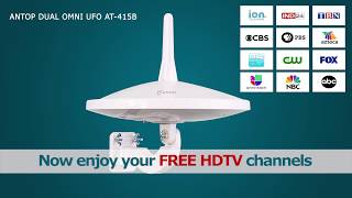 ANTOP UFO Dual Omni AT415B OutdoorRVAttic HDTV Antenna  Smartpass Amplified [upl. by Lertnom]