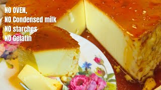 NO OVEN NO CONDENSED MILK NO STARCHES  NO JELLO CLASSIC FLAN Just Milk EggsSugar flanrecipe [upl. by Waldner]