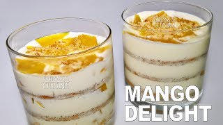 Mango Float Pudding Recipe  Mango Delight Dessert Recipe  Quick Layered Pudding Dessert Recipe [upl. by Nilesoj]