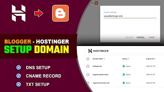 🔗How to Connect Hostinger Domain with Blogger  Blogger Domain Setup Complete [upl. by Nailij]