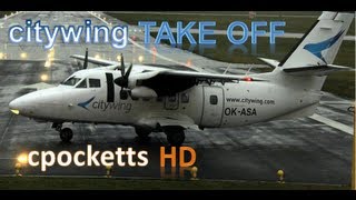 citywing Let 410Night take off at Gloucestershire airport Full HD [upl. by Sexton]